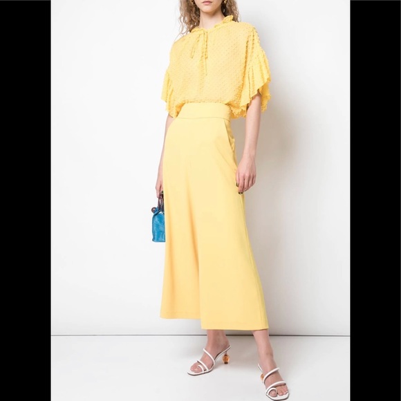 Alice + Olivia Julius oversized ruffle tunic top in yellow size S - Picture 5 of 16